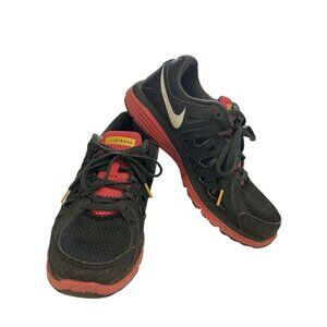 Nike Livestrong Dual Fusion women's Size 8.5 Black Red Mesh sneakers NO INSOLES